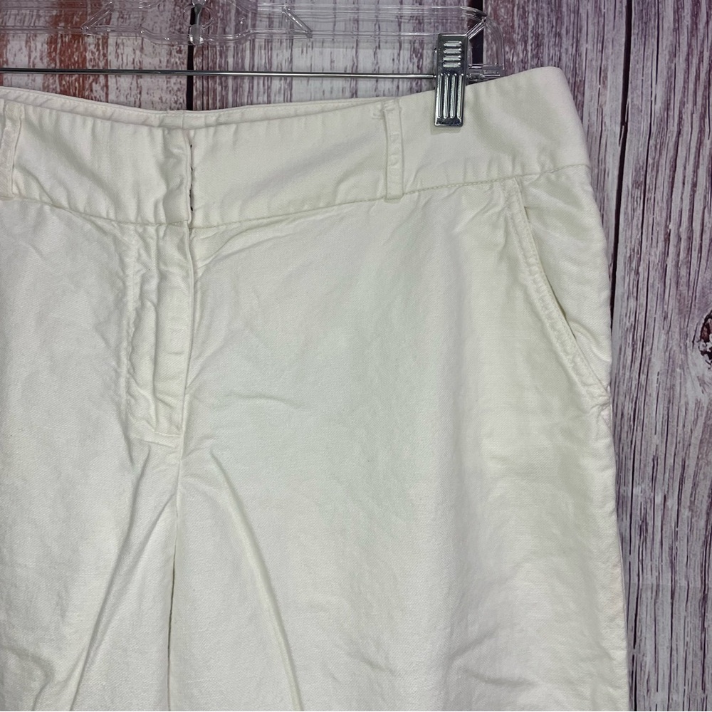 White J Crew Linen Wide Leg Pants Women's Size 12 #5084 - Picture 5 of 11